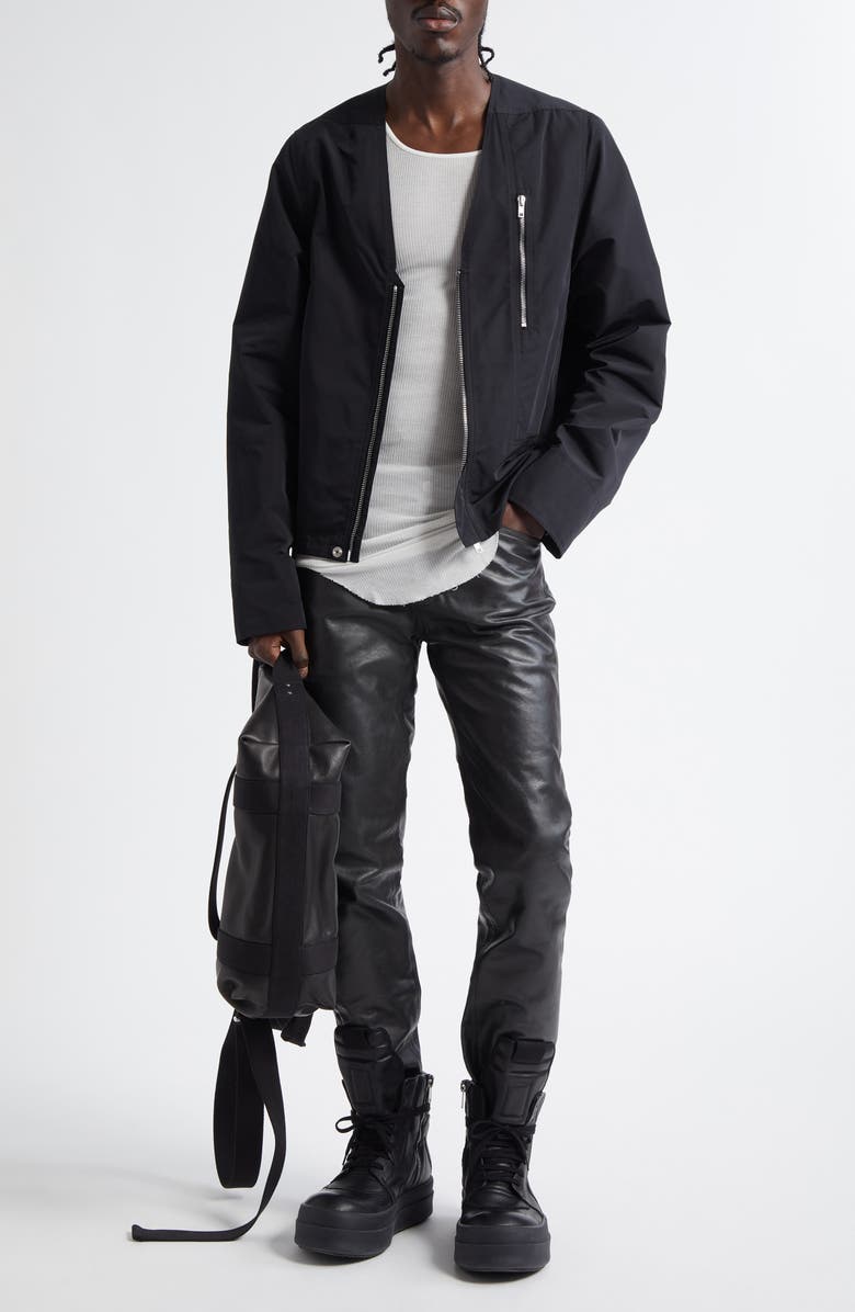 Rick Owens Tyrone Skinny Fit Leather Jeans, Alternate, color, Black