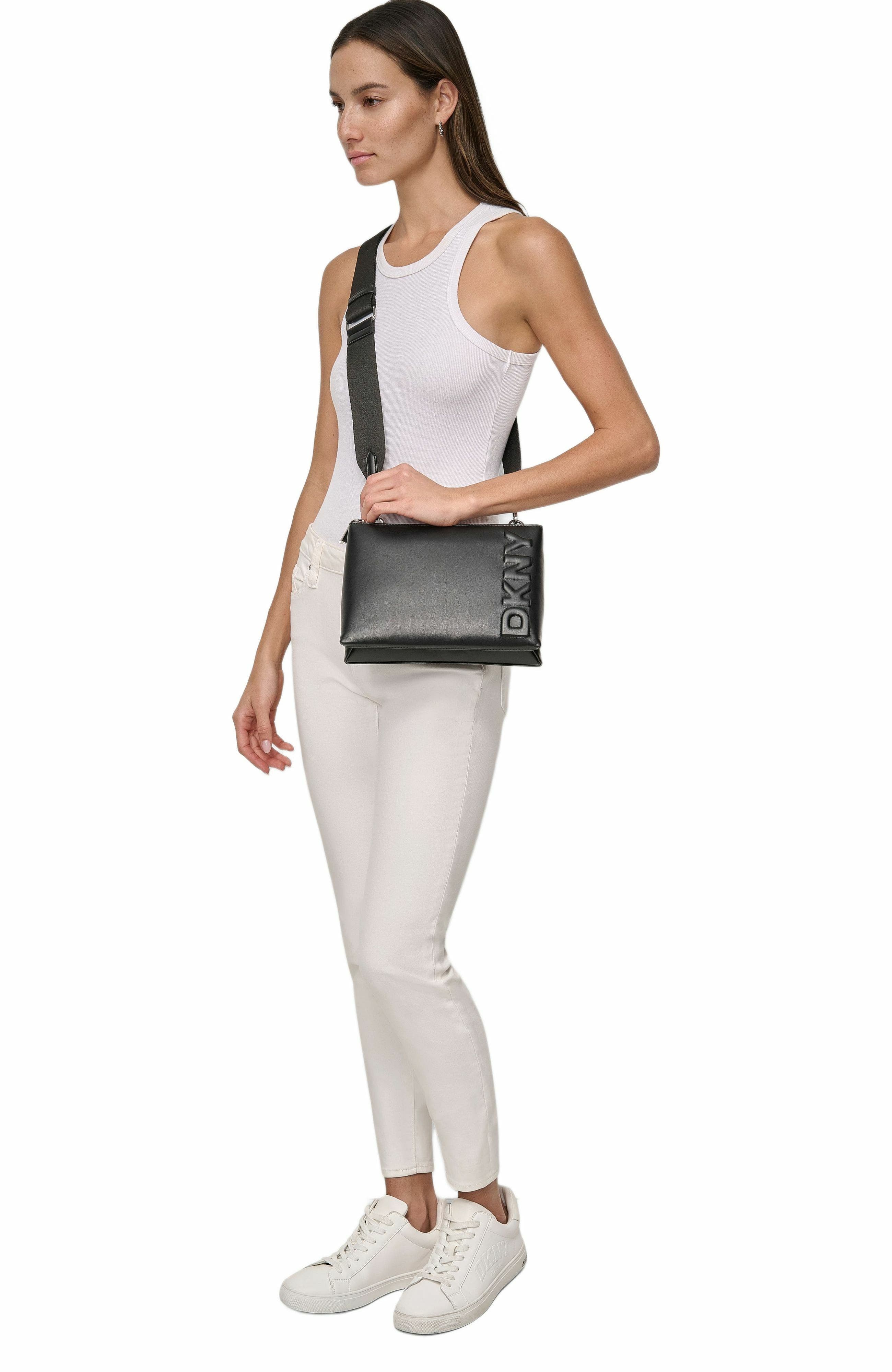 DKNY Tinsley Crossbody Bag, Alternate, color, Black/Silver