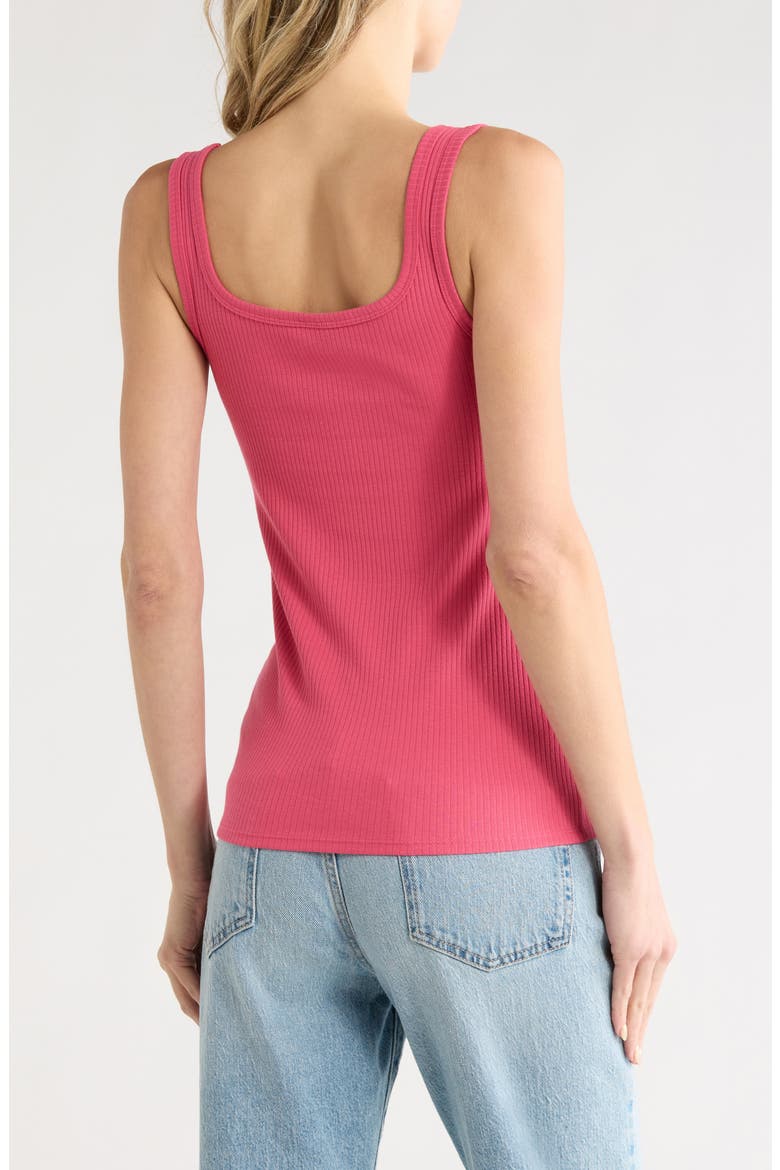 Rib Tank Top, Alternate, color, PINK CARMINE