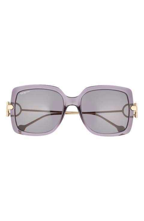 Salvatore Ferragamo Gancio 55mm Square Sunglasses