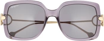 FERRAGAMO Salvatore Ferragamo Gancio 55mm Square Sunglasses