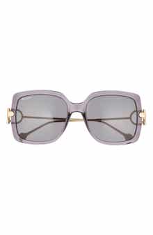FERRAGAMO Salvatore Ferragamo Gancio 55mm Square Sunglasses