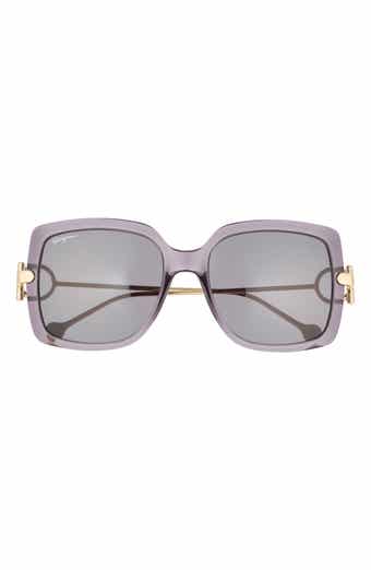 FERRAGAMO Salvatore Ferragamo Gancio 55mm Square Sunglasses