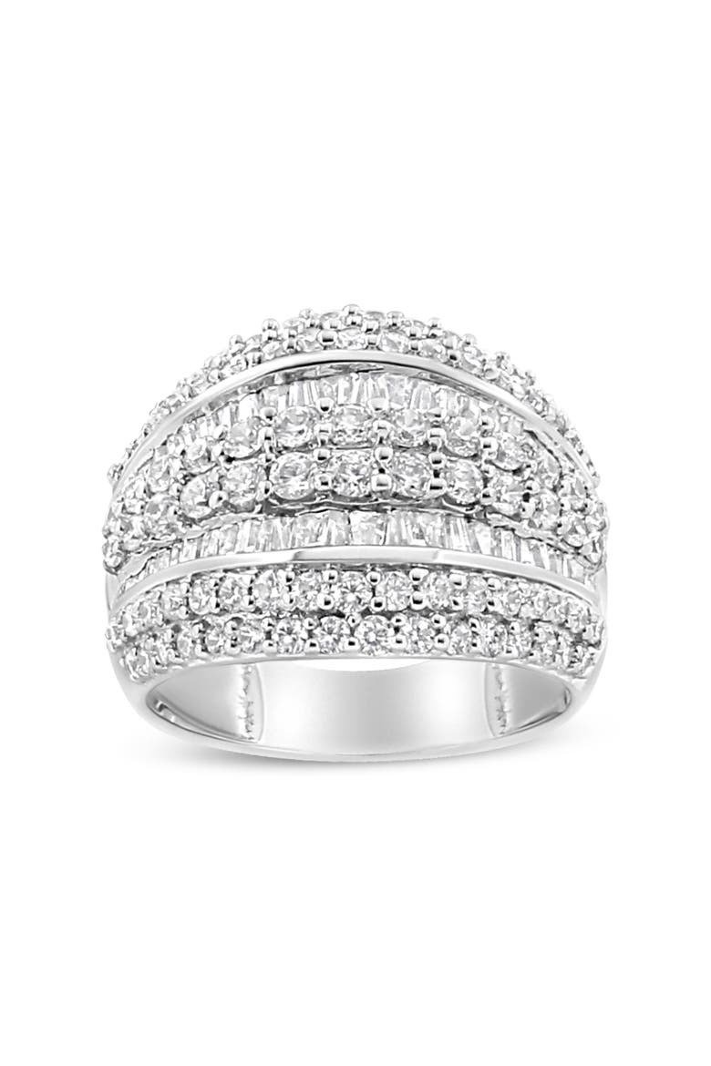 Silver 2.00 Cttw Diamond Cluster Ring, Alternate, color, White