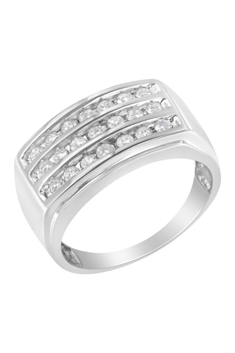 14K White Gold Men's Diamond Channel Set Band Ring, Alternate, color, White