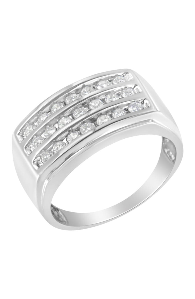 Haus of Brilliance 14K White Gold Men's Diamond Channel Set Band Ring, Alternate, color, White