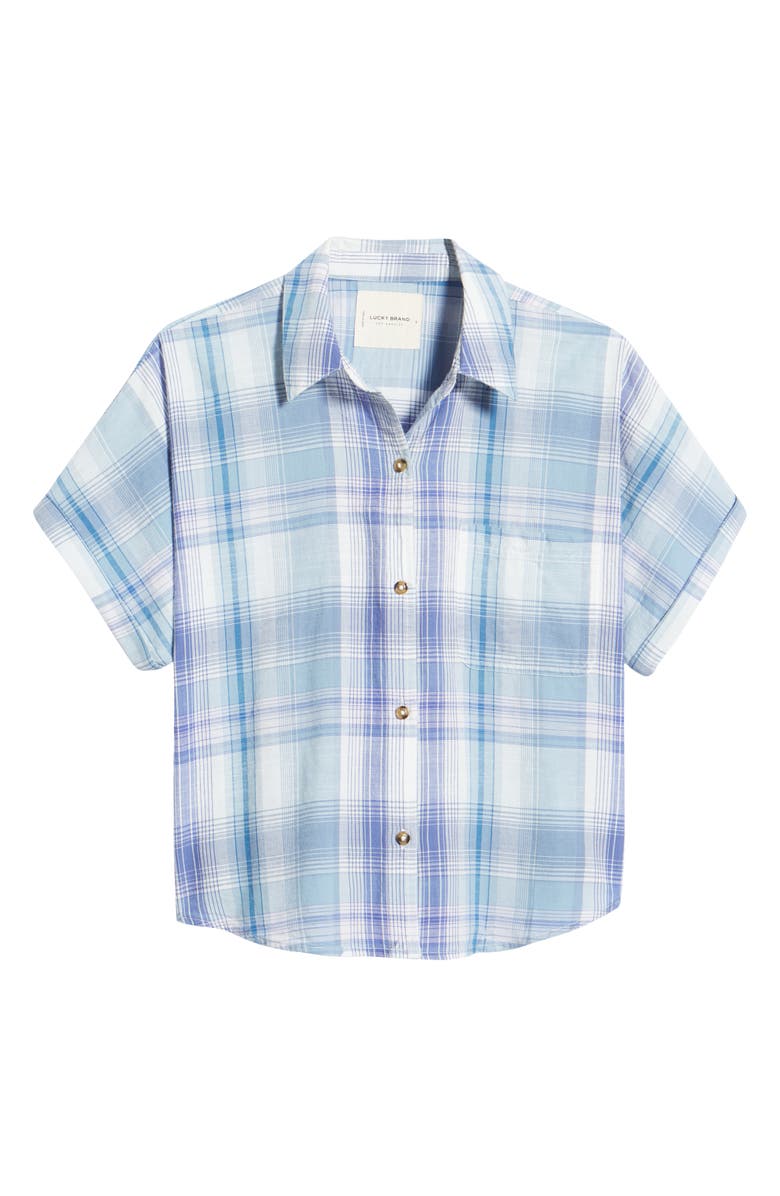 Lucky Brand Relaxed Plaid Cotton Button-Up Shirt, Alternate, color, 