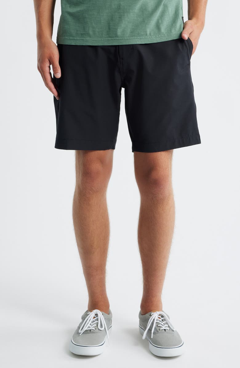 Roark Hytide Flat Front Hybrid Performance Shorts, Main, color, Black