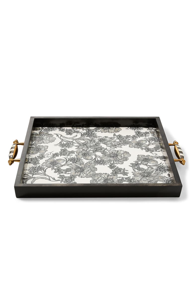 MACKENZIE CHILDS Courtly English Garden Serving Tray, Alternate, color, Black