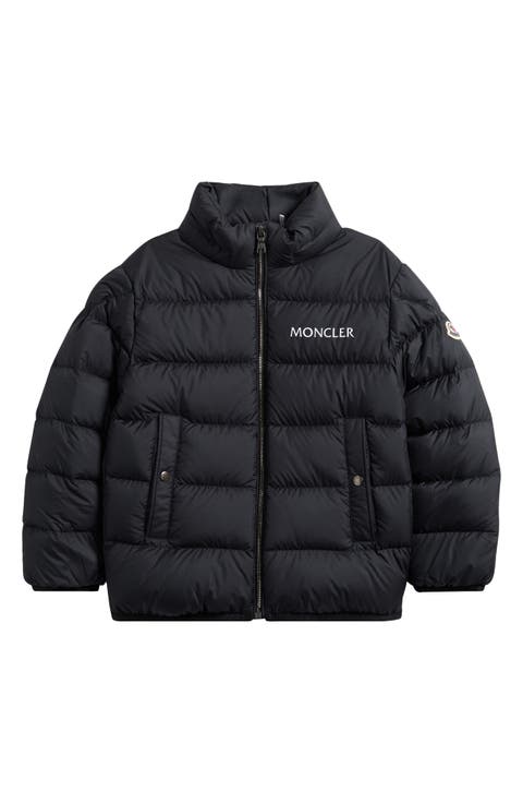 Moncler ネイビー ロンパース　9/12 Moncler Boys Long Sleeve Jacket Black Red Logo Stripes Size