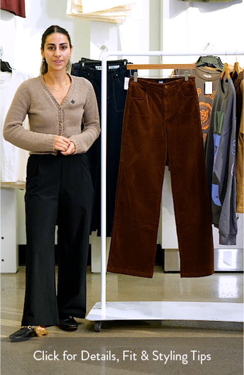 Anessa High Waist Corduroy Wide Leg Pants, sales video thumbnail