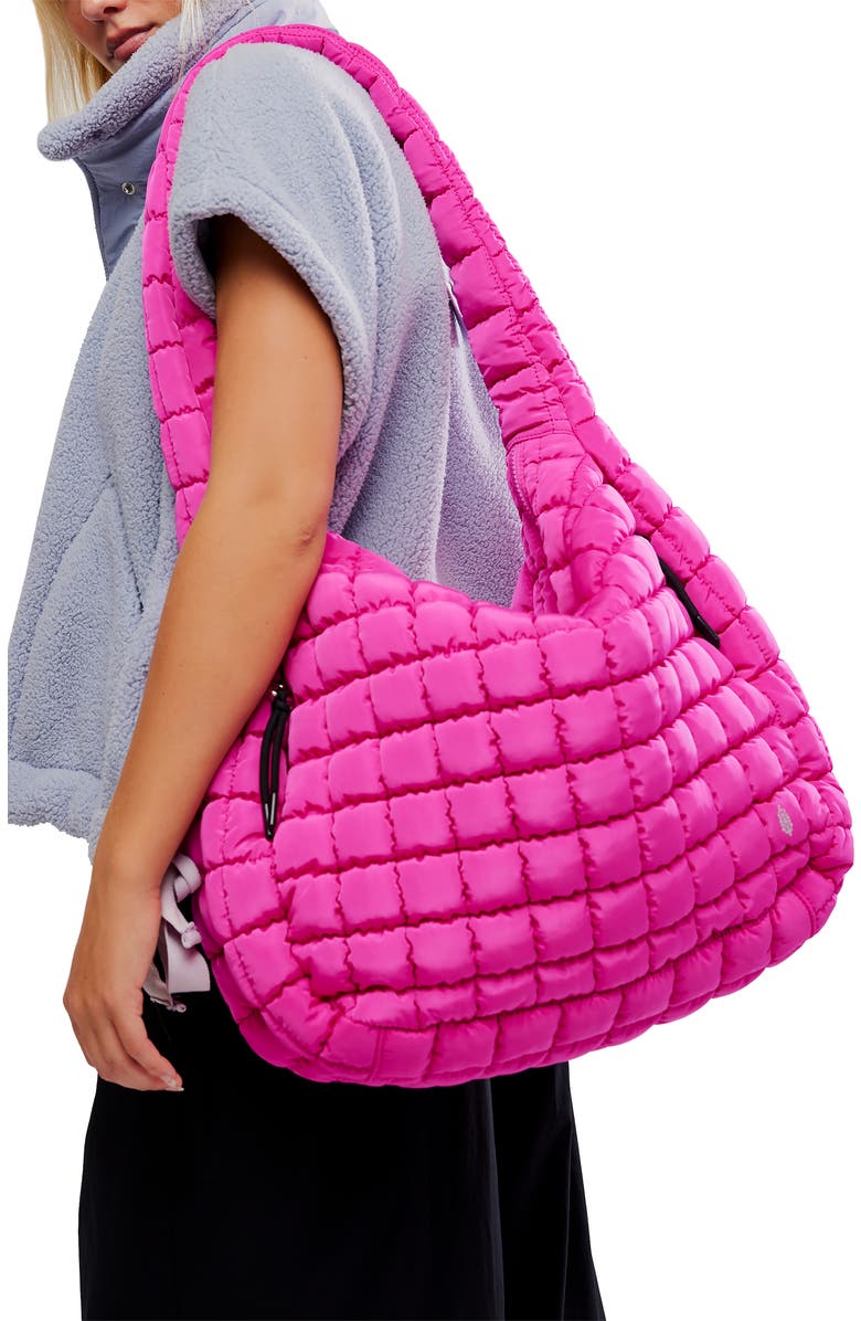 Free People FP Movement Quilted Carryall Bag, Alternate, color, Fuschia Flirt