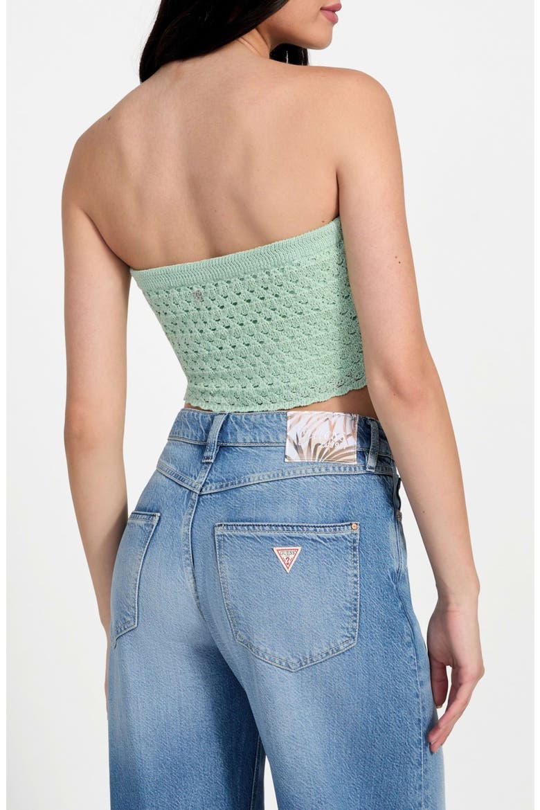 Luca Strapless Crop Knit Tube Top, Alternate, color, SATURN GREEN