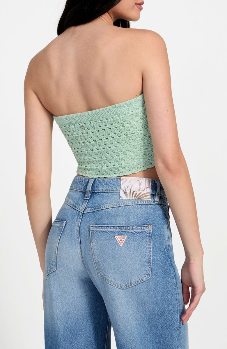 GUESS Luca Strapless Crop Knit Tube Top, Alternate, color,
