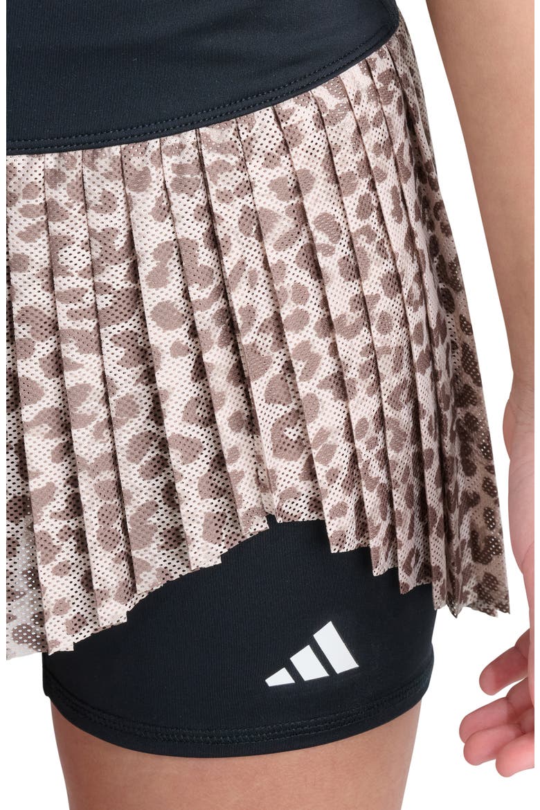 Kids' Leopard Print Pleated Skort, Alternate, color, MEDIUM BEIGE