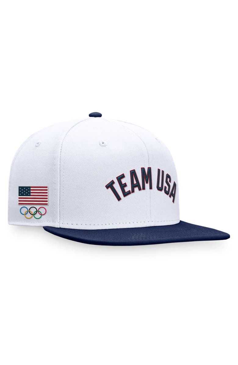 FANATICS Men's Fanatics Branded White/Navy Team USA Snapback Hat, Alternate, color, 