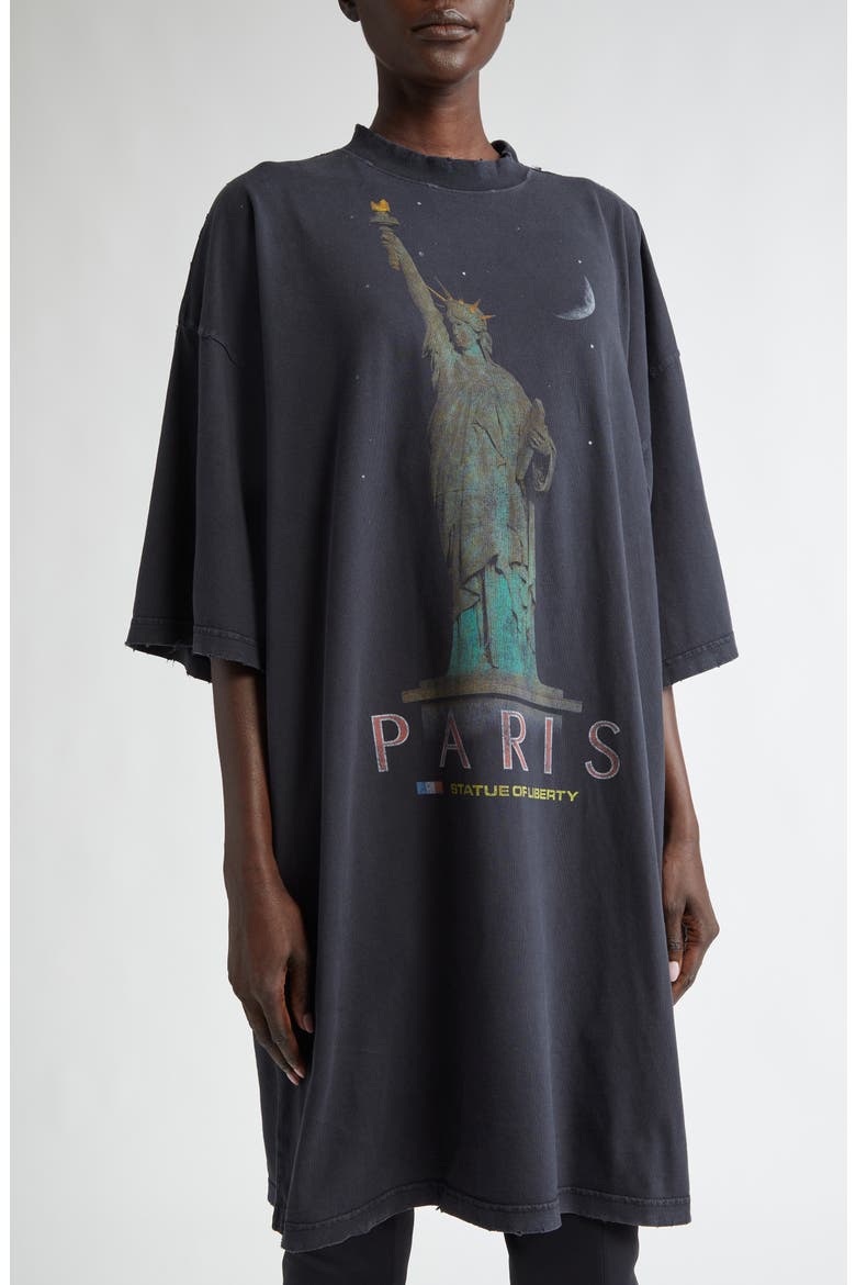 Liberty Graphic T-Shirt Minidress, Alternate, color, 1083 FADED BLACK