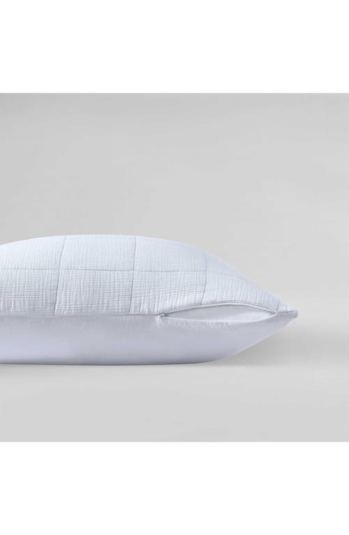 Calvin Klein Solid Quilted Cotton Gauze Pillow Sham In Gray