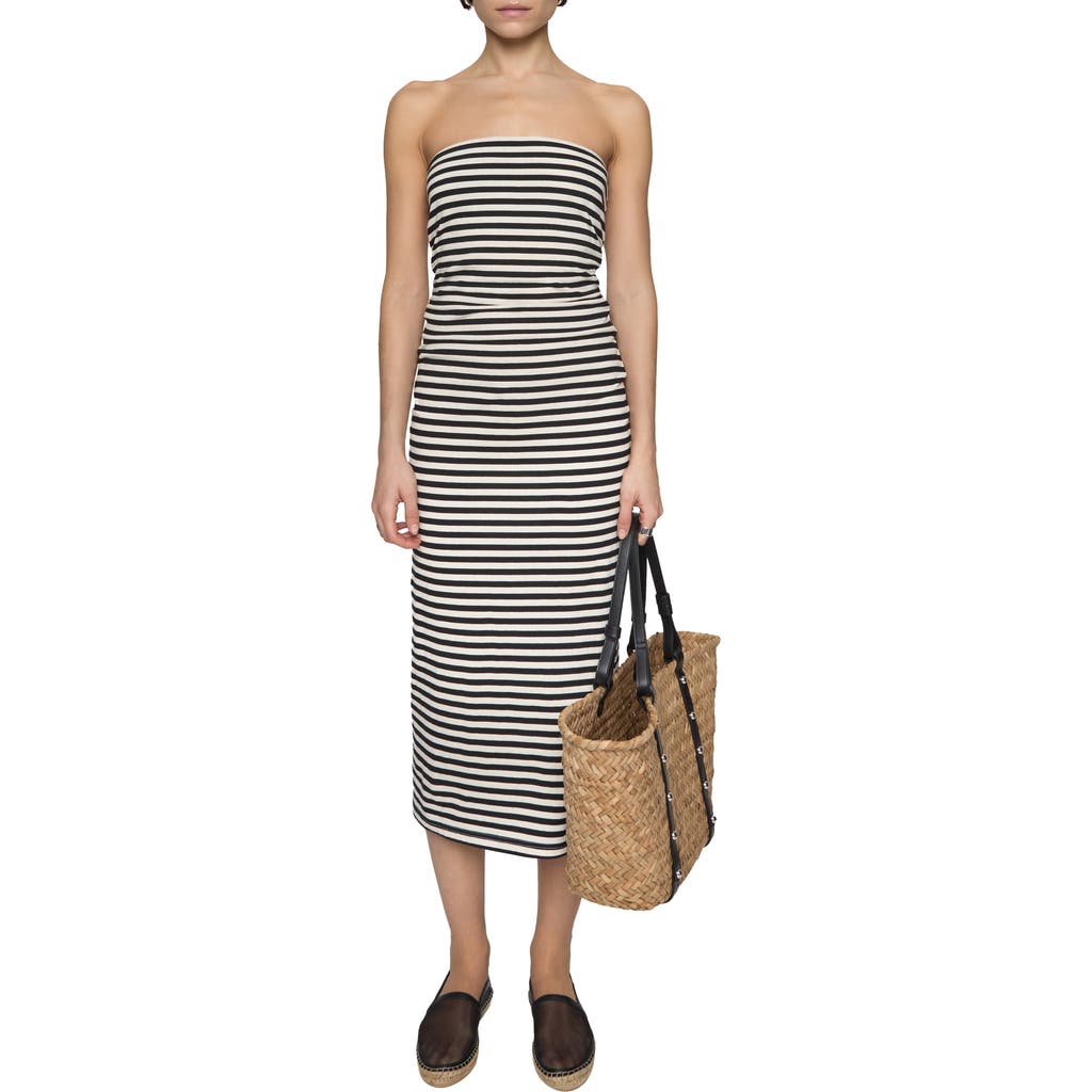 Rebecca Minkoff Bowie Stripe Strapless Cotton Jersey Maxi Dress