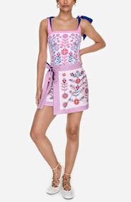 Jessie Zhao New York Swim Cover Up Skirt-Pink Garden