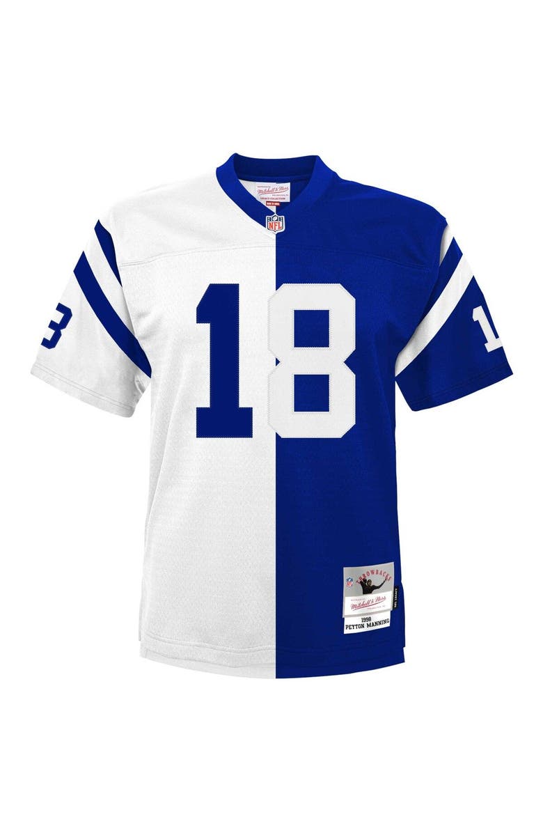 Mitchell & Ness Youth Mitchell & Ness Peyton Manning White/Royal Indianapolis Colts Split Legacy Jersey, Alternate, color, 