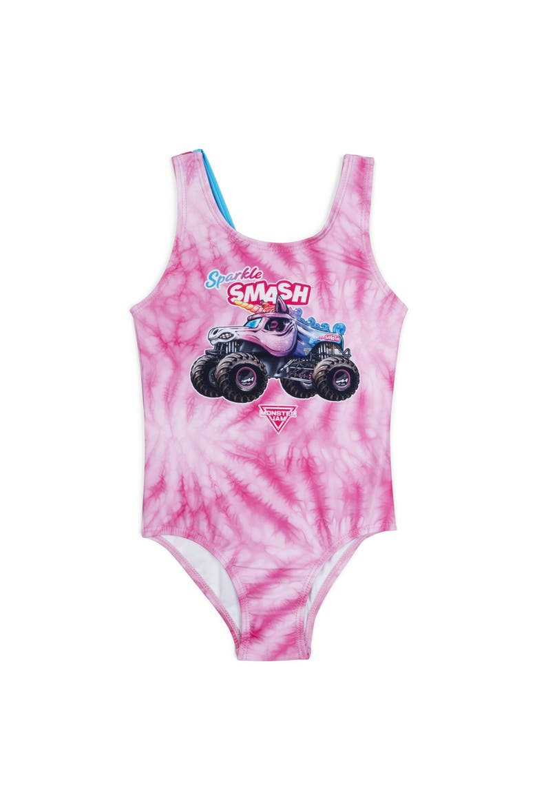 Sparkle Smash One Piece Bathing Suit UPF 50+, Main, color, Pink Sparkle Smash