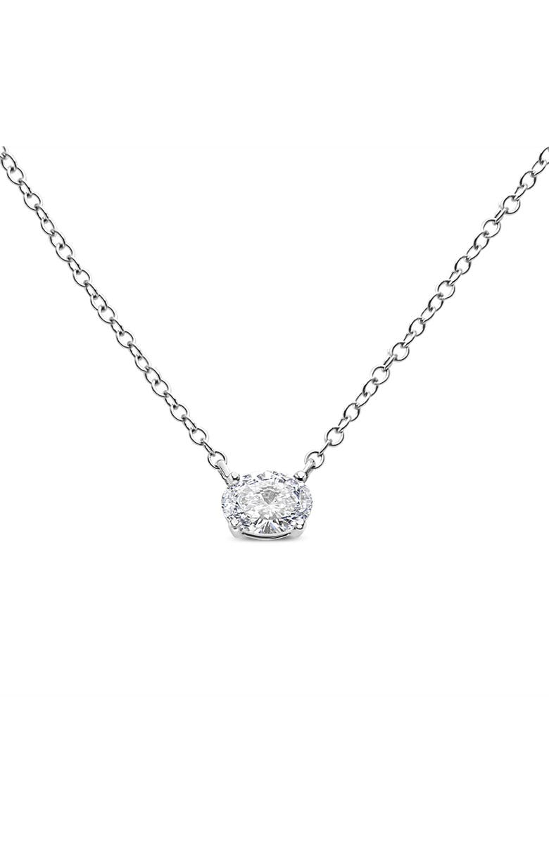 Haus of Brilliance 14K White Gold 1/2 Cttw Lab Grown Oval Shape Solitaire Diamond East West Pendant, Alternate, color, White