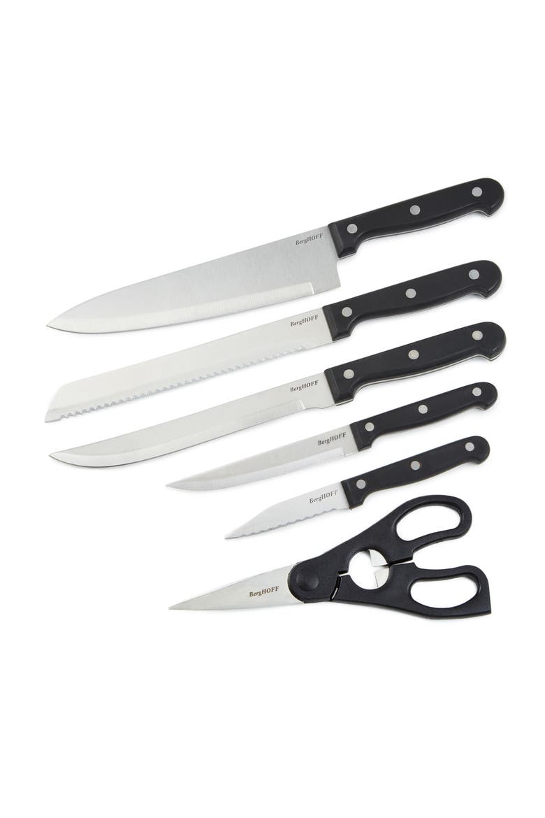 Dina Pica 7-Piece Knife Block, Alternate, color, BLACK