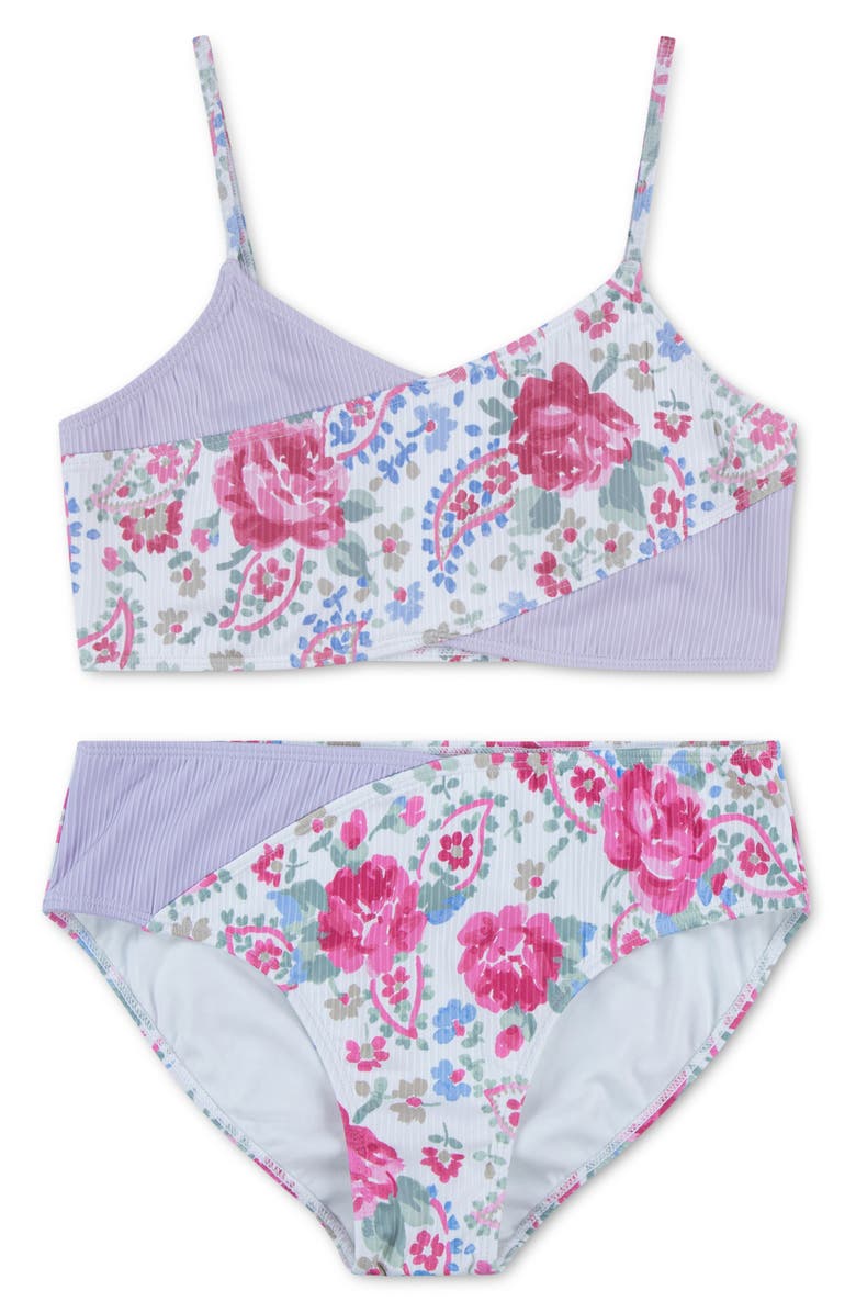 abercrombie kids Kids' Cross Wrap Two-Piece Swimsuit, Main, color, Orchid Petal