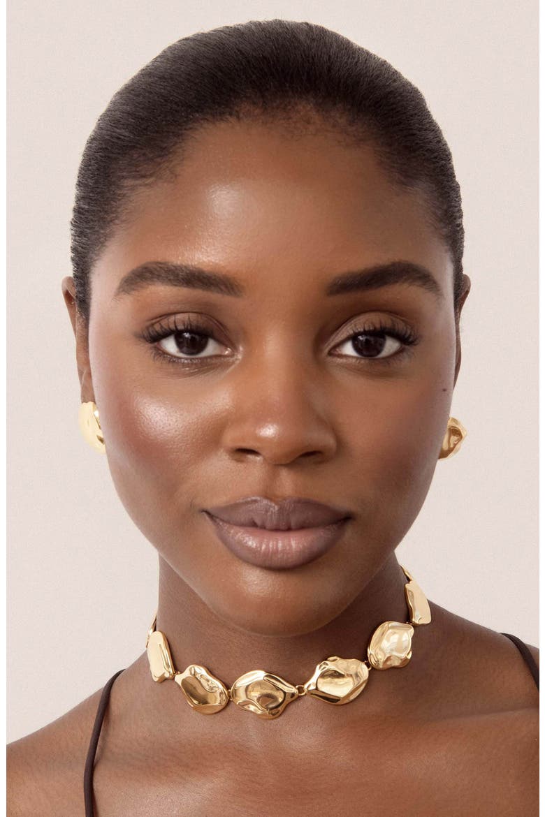 Liquid Luxe Statement Choker Necklace, Alternate, color, GOLD