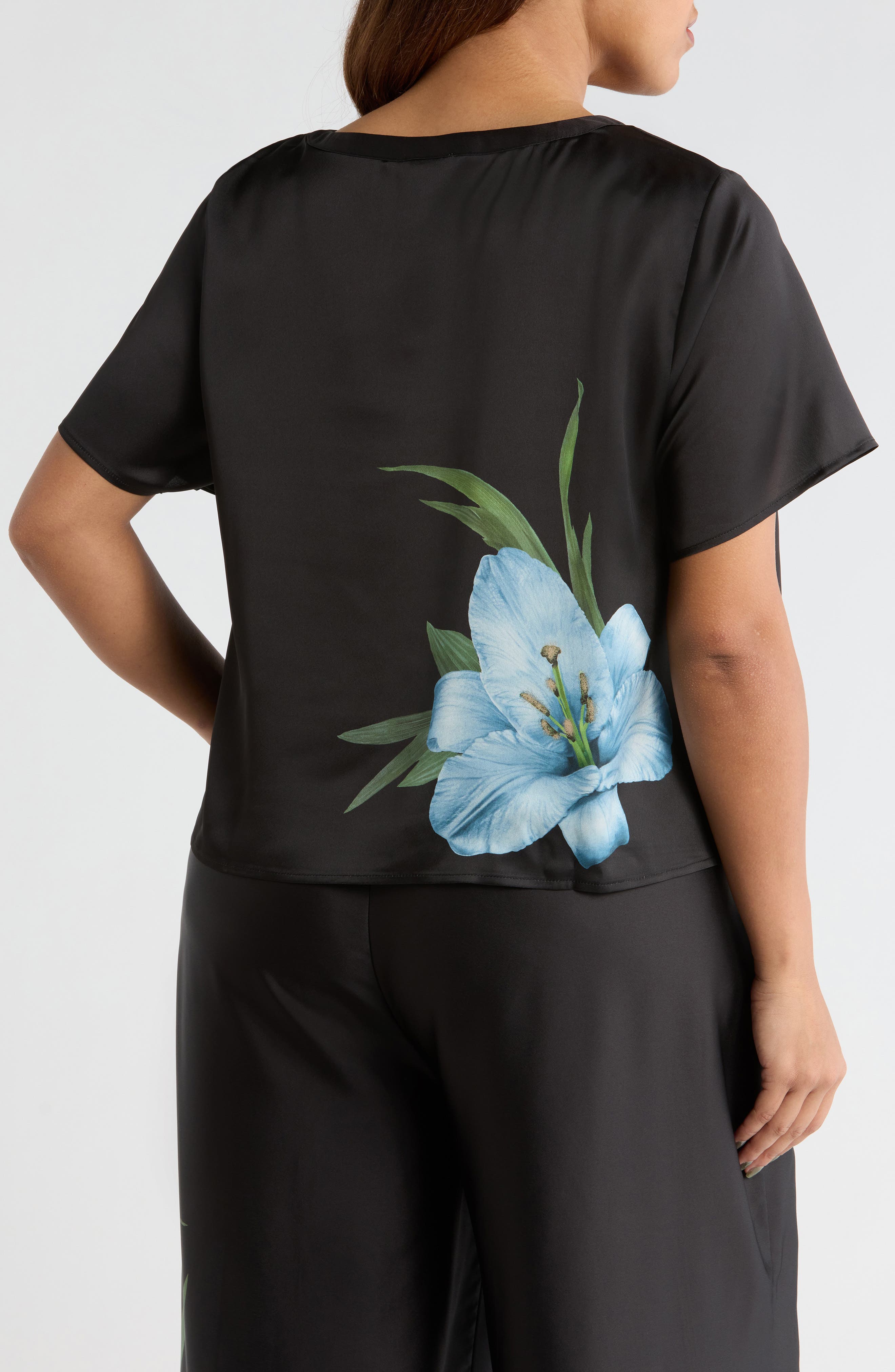 Placed Floral Satin Top - image 2