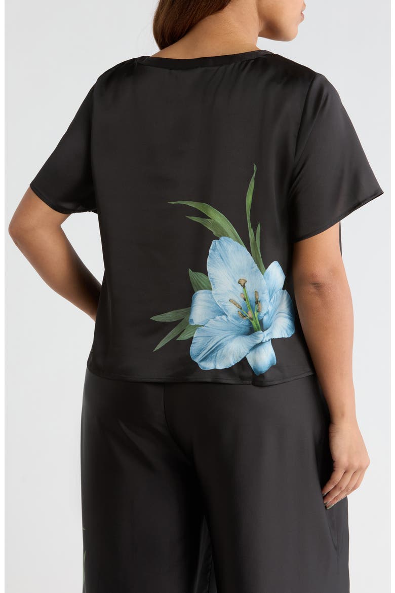 Placed Floral Satin Top, Alternate, color, SKY
