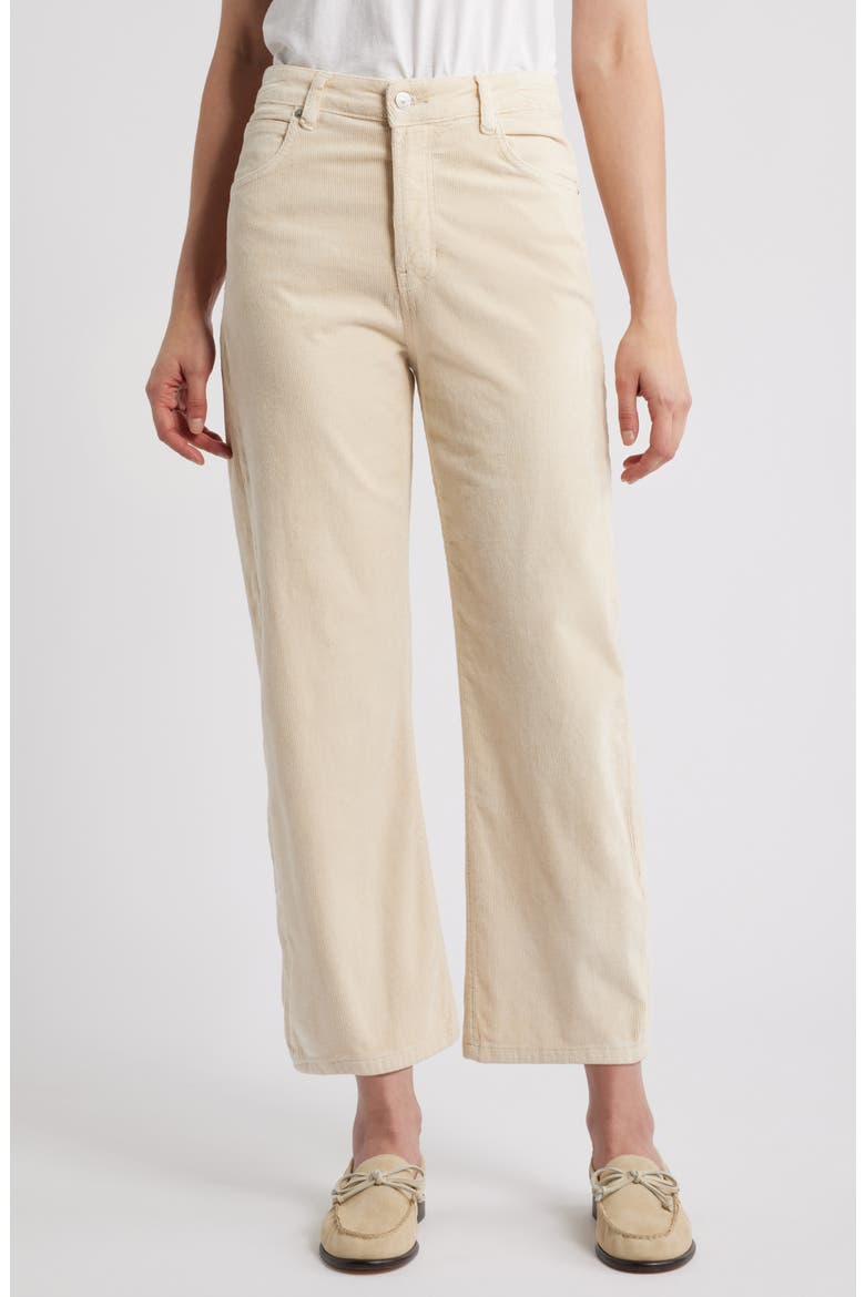 Deep Trance Corduroy Wide Leg Ankle Pants, Main, color, WHITE SWAN