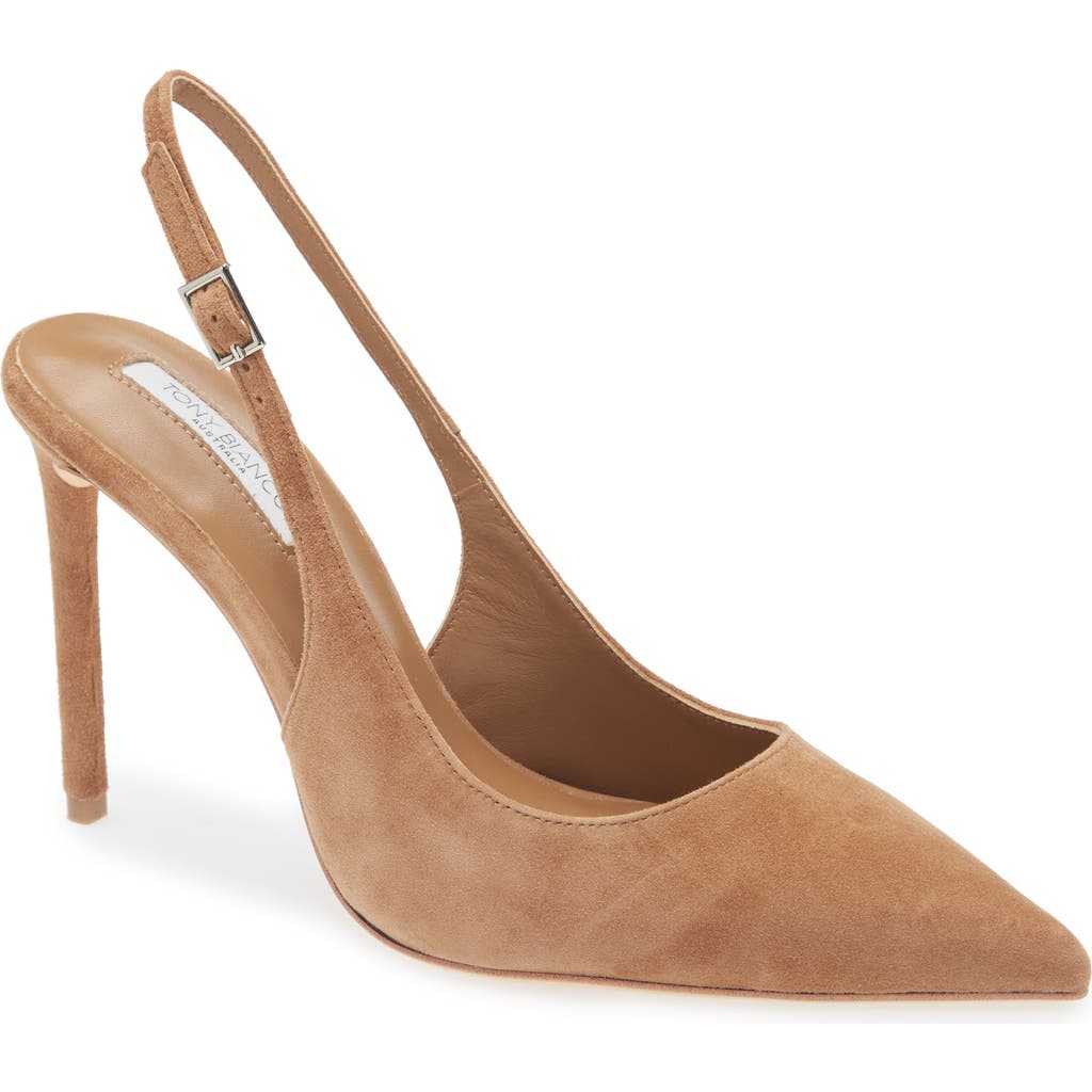 Tony Bianco Asti Slingback Pointed Toe Pump In Brown