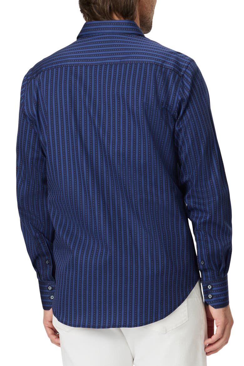 Quiet Glory Stretch Cotton Button-Up Shirt, Alternate, color, NAVY