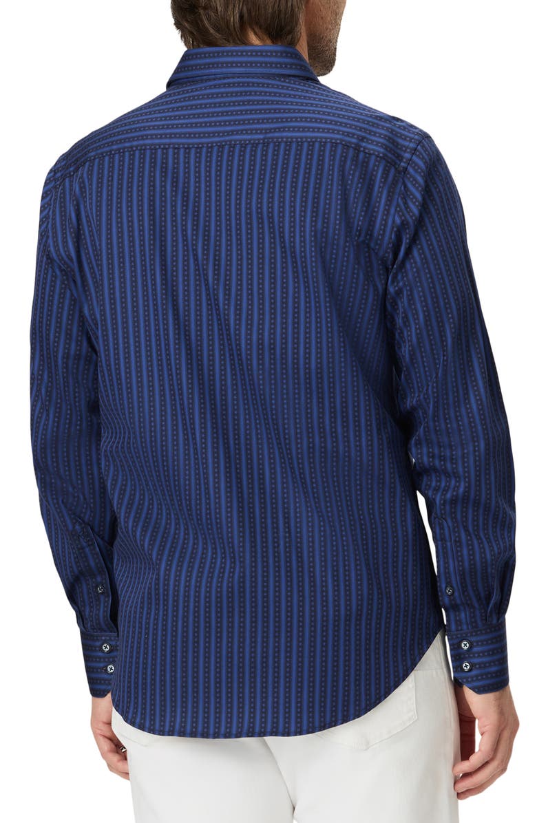 Robert Graham Quiet Glory Stretch Cotton Button-Up Shirt, Alternate, color, Navy