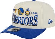 New Era Men's New Era  Cream/Royal Golden State Warriors Stretched 2-Tone A-Frame 9FIFTY Adjustable Hat