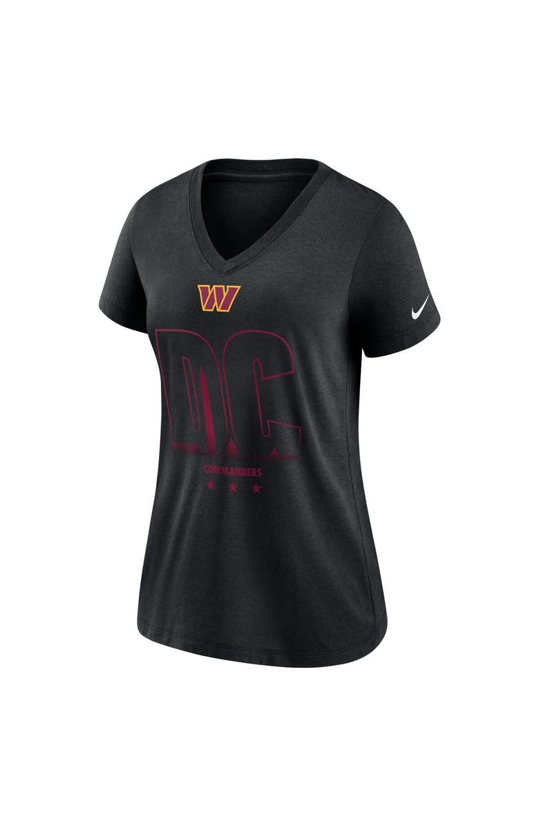 Nike Women's Nike Heathered Black Washington Commanders Tri-Blend V-Neck T-Shirt, Alternate, color, 