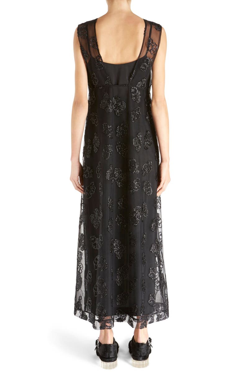 Simone Rocha Tinsel Embroidered V-Neck Maxi Dress, Alternate, color, 