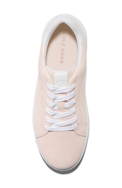 Cole Haan Grand Crosscourt Joy Platform Sneaker In Cameo Rose Suede/white