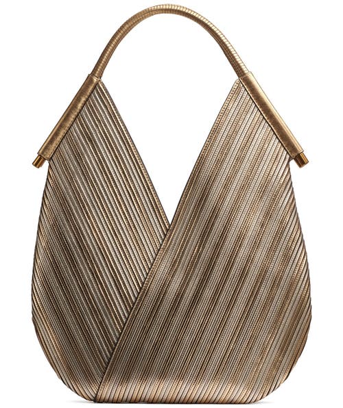 Donna Karan New York Baldwin Large Metallic Shoulder Bag In Gold