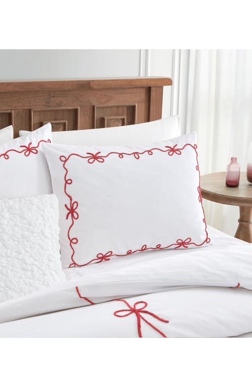 Peri Home Sasha Bows Duvet Cover & Sham Set In Red