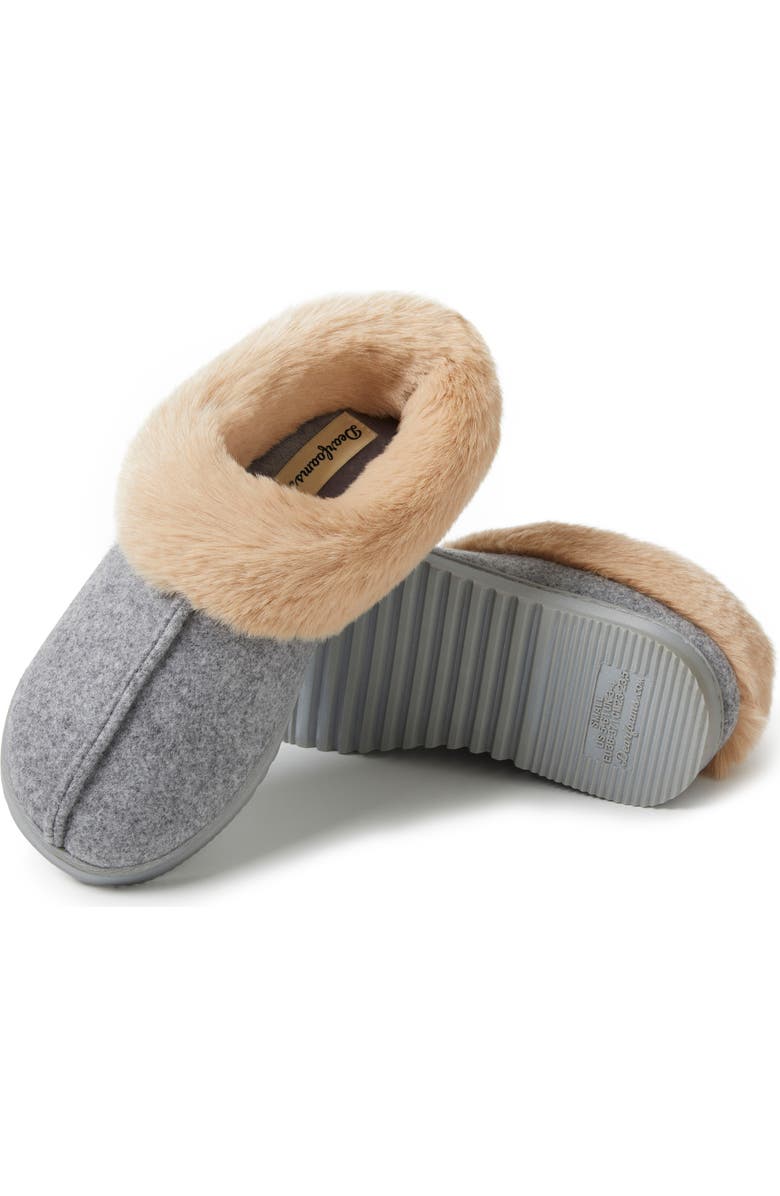 DEARFOAMS Chloe Faux Fur Trim Clog Slipper, Alternate, color,