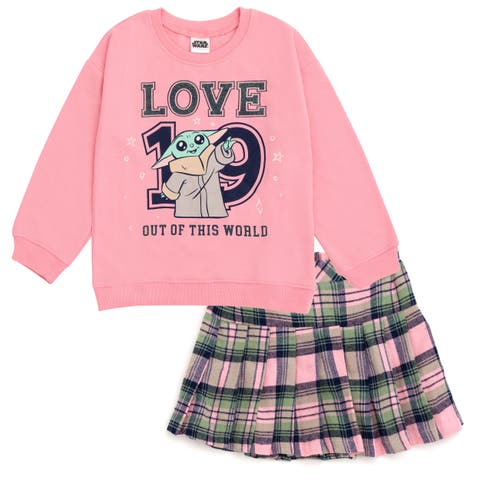 The Mandalorian Grogu 2-Piece Sweatshirt and Pleated Skirt Set (Toddler, Little Kid & Big Kid)