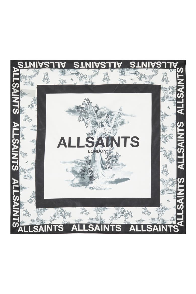 Maria Silk Square Scarf, Alternate, color, WHITE