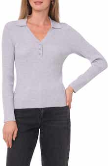 1.STATE Ribbed Polo Sweater