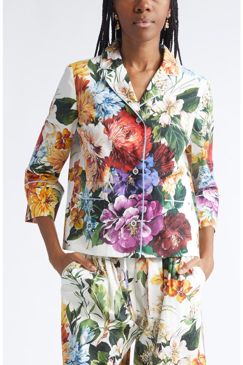 Floral Button-Up Top, Main, color, HA5PC B.FIORI CRET. F.BCO