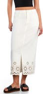 Wash Lab Denim Eyelet Maxi Denim Skirt