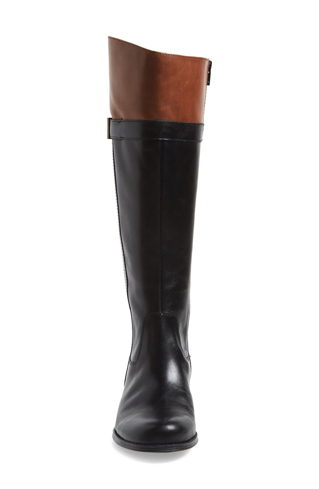 'Josette' Knee High Boot, Alternate, color, BLACK/ BANANA