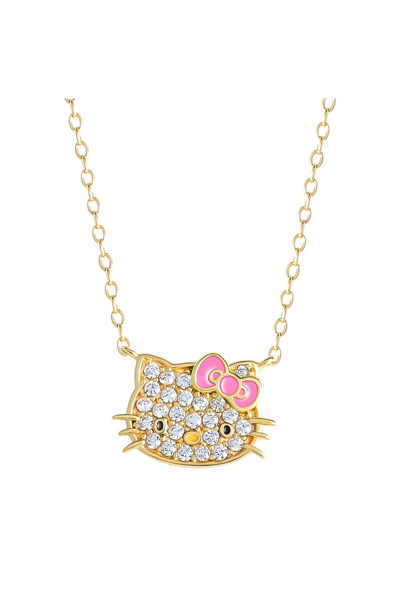 Necklace for Women 18" Official License, Cubic Zirconia Pendant, Main, color, Metallic Gold